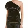 Helmut Lang One-Shoulder Silk-Trim Top Women