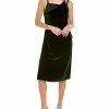 Helmut Lang Velvet Silk-Blend Slip Dress Women