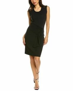 Helmut Lang Pleated Jersey Sheath Dress Women
