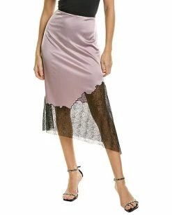 Helmut Lang Satin Silk-Blend Skirt Women