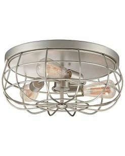 Millennium Lighting Neo-Industrial Nickel 3-Light Flush Mount Home
