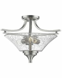 Millennium Lighting Natalie Nickel 3-Light Flush Mount Home