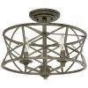 Millennium Lighting Lakewood Silver 3-Light Flush Mount Home