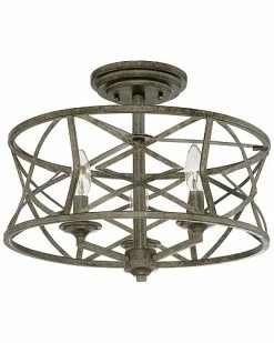 Millennium Lighting Lakewood Silver 3-Light Flush Mount Home