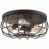 Millennium Lighting Neo-Industrial Bronze 3-Light Flush Mount Home