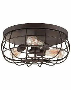 Millennium Lighting Neo-Industrial Bronze 3-Light Flush Mount Home